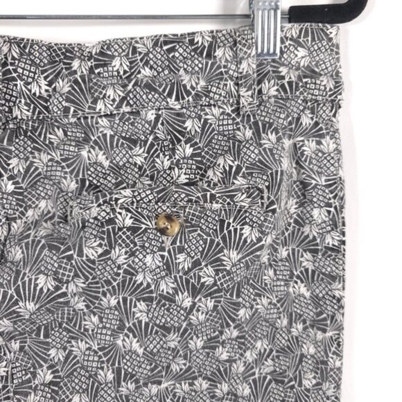 ANTHROPOLOGIE Bowery Black White Pineapple Print Ankle Pants Size 16R - Picture 11 of 14